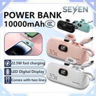 【CCC】10000mah power bank 10000mAh with a Type-C+Lightning cable Intelligent display Lipstick size Co