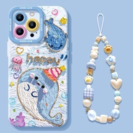 Cute Whale Phone Case Silicone Blue All-Inclusive Protective Case
