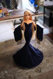 ５號雜貨屋＊(現貨~黑 ◆藏青+金蔥披肩)Barbie 芭比娃娃 晚禮服 魚尾禮服 套裝 服飾配件