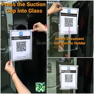 Removable A4 Acrylic Document Holder Display on Glass Door. A4 Paper Holder. A4 Menu Holder Lorry/Lo