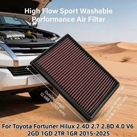 For Toyota Fortuner Hilux 2.4D 2.7 2.8D 4.0 V6 2GD 1GD 2TR 1GR 2015-2025 High Flow Air Filter Intake