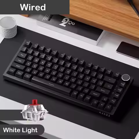AJAZZ AK820 Pro Mechanical Keyboard 70% Compact Layout/RGB Lighting/Hot-swappable Switches,with Wire