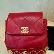 Chanel 23B季節限定款 復古金幣雙肩後揹包