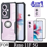 Reno 11F 5G Shockproof Case for OPPO Reno 11 F 5G 10 8T 8Z 8 7Z 7 6Z 6 5 5G 4 3 A18 A38 A58 A78 A98 5G A17 A17k A16 4 in 1 Camera Lens Glass Screen Protector Protective Glass Film