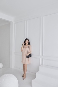 M26 Satin-finish dress ชุดคู่แม่ลูก ชุดคลุมท้อง ชุดให้นม ชุดคลุมท้องและให้นมได้