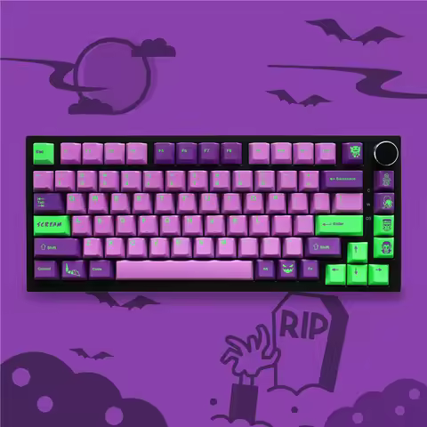 GMK Terror Keycaps Dye Sub Durable PBT Smooth Texture 130 Keys Cherry Profile Keycaps for Mx Switch
