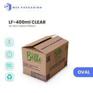 MES LF-400ml Clear, Microwavable Oval Container, Leche Flan Container 1BOX