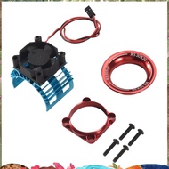 Motor Heatsink Cover+Cooling Fan for  A959-B 144001 124019  1/8 1/10 RC Car 540 550 3650 Size Motor 