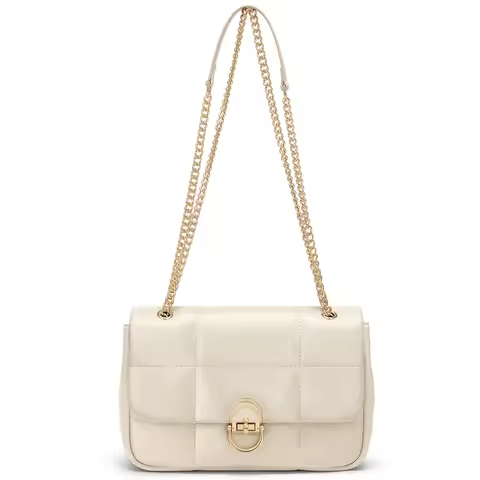 Cnoles Luxury Cowhide Shoulder Bag Featuring a Stylish Metal Strap For the Fashion Women