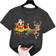 kaos anak perempuan/laki laki gambar merry christmas natal 1-12tahun lengan pendek k.043