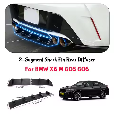 For BMW X6 M G05 G06 Shark Fin Rear Diffuser Split Chassis Spoiler Auto Aerodynamic Parts Aerodynami