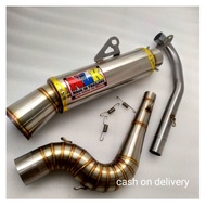 Nlk pipe canister 51mm muffler+big elbow himount wave,xrm,fury 125/110/100 daeng pipe/CHA RAMA aun.