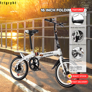 16寸折叠速度自行车双碟刹减震山地车GDeal 16 Inch Folding Speed Bicycle Double Disc Brake Shock Absorber Lightweight D
