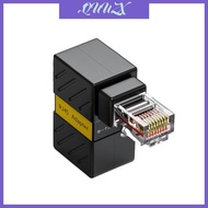 QUU Right Angle RJ45 Ethernet Adapters Compatible for Cat6 Ethernet Cable Adapter RJ45 Male To Femal