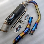 knalpot racing satria fu 150 karbu YOSINGSAE silencer karbon kevlar asli 100% pipa leher satria fu 1