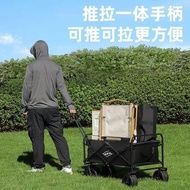 Camper Foldable Outdoor Trolley Picnic Car Portable Camper Multifunctional Trailer Table Dual-Use St