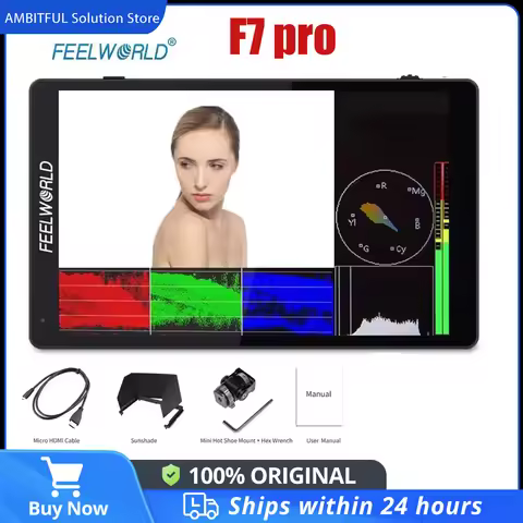 FEELWORLD F7 PRO Monitor 7 Inch Touch Screen DSLR Camera Field Monitor with 3D Lut HDR Waveform 1920