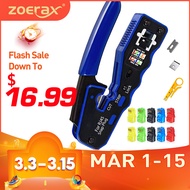 ZoeRax RJ45 Crimp Tool Pass Through Crimper Cutter for Cat6a Cat6 Cat5 Cat5e 8P8C Modular Connector 