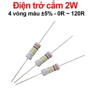 [Shocking DEAL] (20 Pieces) Plug-in resistor 2W 4 color rings ±5% - value 0R to 120R