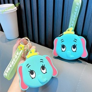 JEREMY Dumbo Elephant Bag Keychain, Card Bag Dumbo Elephant Doll Silicone Coin Purse, Casual Lightwe