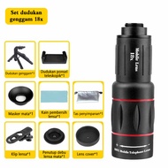 Lensa Tele Zoom APEXEL HP 18X Bermata HD untuk Smartphone