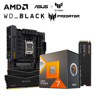 【重磅價】AMD【8核】Ryzen7 7800X3D+華碩 TUF GAMING B650-E WIFI+Acer Predator Pallas II DDR5-6000 16G*2(黑)+WD_BLACK SN850X 1TB