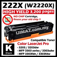 NO CHIP W2220A W2220X W2221A BK Black HP222X Compatible Toner HP 222A 222X 3203 3203dw MFP 3303 3303