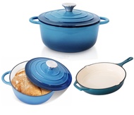 Enamel cast iron pot Enamel Cast Iron Dutch Oven หม้ออบขนมปังพร้อมฝาปิดตัวเอง หม้ออบพื้นผิวเคลือบด้ว