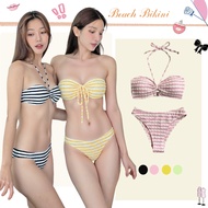 Fast Delivery From Thailand Bikini Fashion 2-Piece Striped Tie Rope Korean Style New summer Bikini S