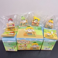 4Pcs/Set 5cm Anime Cartoon Clock Cat Apple Pineapple Banana Fruit Cat Q Version Kawaii PVC Action Fi