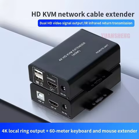 60M 4K 30HZ HDMI-compatible KVM Extender Over RJ45 CAT5e CAT6 Ethernet Network Cable Audio Video Tra