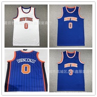 Same Day DeliveryKnicks Team Jersey Basketball Jersey Knicks 0Divincenzo Blue Strawball Jersey
