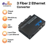 SupportPOE3F2E Fiber Optic Media Converter Single Mode 2 Rj45 And 3 Sc Port 11Mbps Original Import g