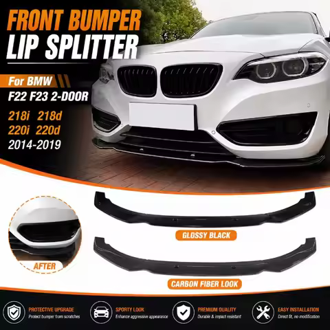 For BMW F22 F23 218i 218d 220i 220d 2-Door 2014-2019 Front Bumper Lip Splitter Diffuser Bodykits Tun