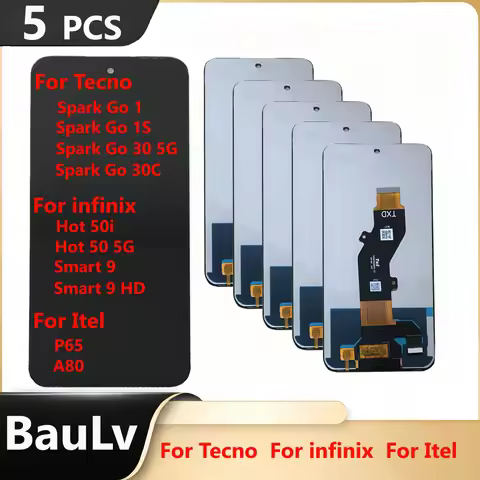 5 Pieces / Lot For Tecno Spark Go 1 LCD Screen 1S 30C 30 5G POP 9 5G Display For infinix Hot 50i 50