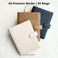HAPPY HOPPY - Premium Binder Leather A5 20 Rings | Leather Binder