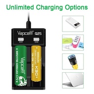 /Alonefire 3.7V 5000mAh 26650 Li-ion Rechargeable Battery + 2 slots  Vapcell Q2S Charger. .