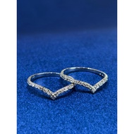 AG SILVER V-Shape Diamond rings 925 Sterling Silver