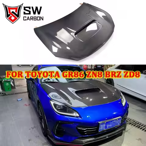 Carbon Fiber WRC Style Hood for Toyota GR86 ZN8 BRZ ZD8 Front Engine Hood Bonnet Cover Air Vented Ca