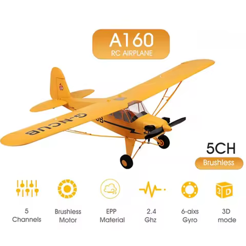 Hot Sale RC Plane RTF 2.4G Brushless Motor 3D/6G Remote Control Airplane Wltoys A160 Upgraded J3-CUB