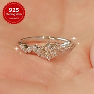 1ct Classic 6-Claw Moissanite Ring s925 Silver White Gold Plated Wedding Ring for women