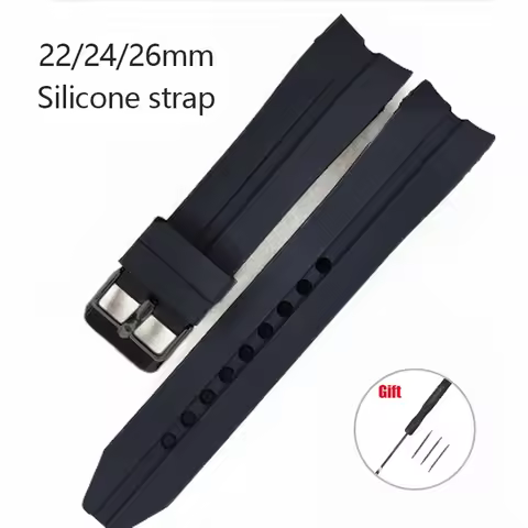 Soft Waterproof Bracelet for Rolex Arc End Silicone Replacement Strap for Seiko 22 26 24mm Wristband