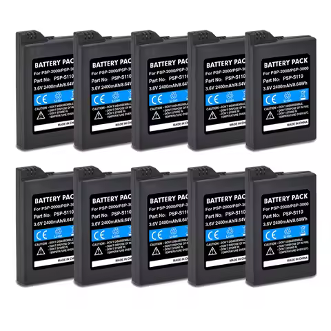 5/10pcs 2400mAh Rechargeable Li-Polymer Battery for SONY PSP2000 PSP3000 PSP 2000 3000 PSP-S110 Play