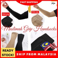 Qstar GRIP Long Handsock Muslimah / Cuff Handsock (Black / Skin)