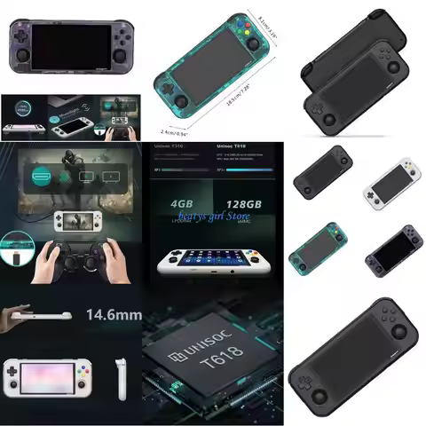 C7AB 4.7-Inch Touchscreen Retroid Pocket 3+ 4G-128G Arcade Retro-Game Machine for Kid