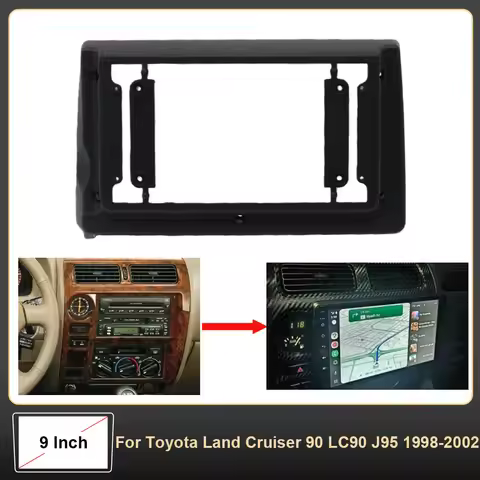 9 Inch Car Frame Fascia Adapter Android Radio Dash Fitting Panel Kit for Toyota Land Cruiser 90 LC90