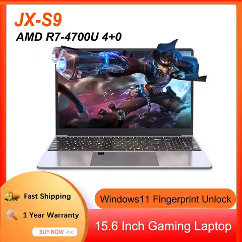 JX-S9 Gaming Laptop Computer AMD R7 4700U 15.6 inch Thin and light Laptop Windows 11 32GB DDR4 2TB F