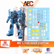 [Snow Flame] Waterslide Decal - MG 1/100 Gouf Custom (Fluo) MS-07B-3 Model Kit Water Flaming Flare M