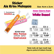 Sticker Ais Krim Steaker Ice Cream label aiskrim steker aiscream 4X2cm