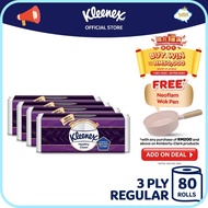 HOT SALE Kleenex Ultra Soft Toilet Tissue 3 ply (20 Rolls x 4) Healthy Clean - Strong  Absorbent Bath Tissue Paper Toilet Roll